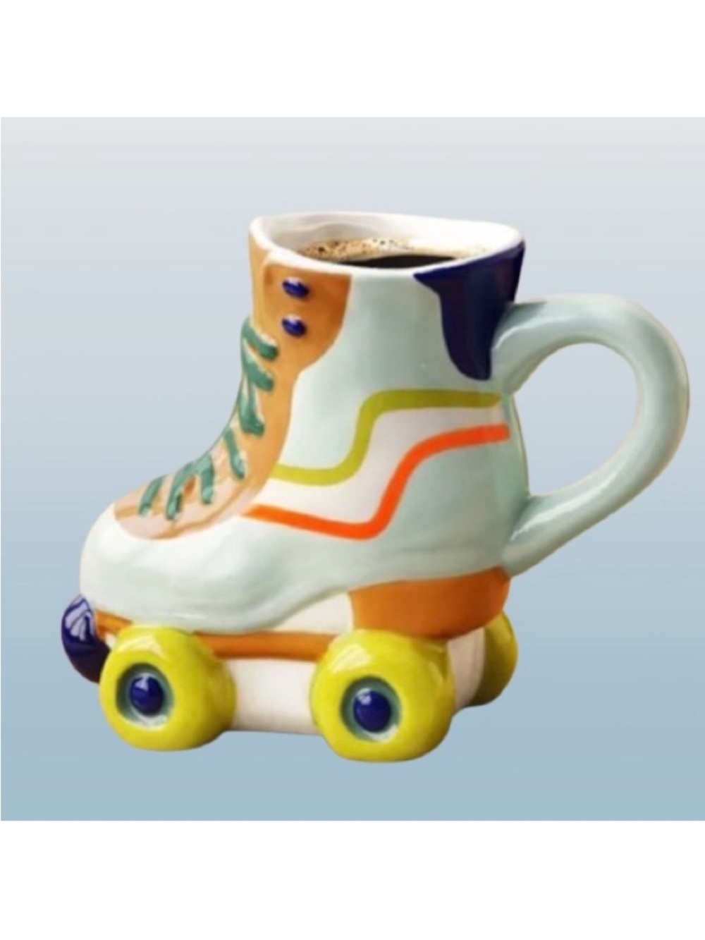 🆕- Room Essentials Earthenware 18oz Roller Skate Mug